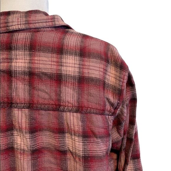 Cotton Ginny | Pink Flannel Cotton Long Sleeve Button Down Top - Picture 5 of 6
